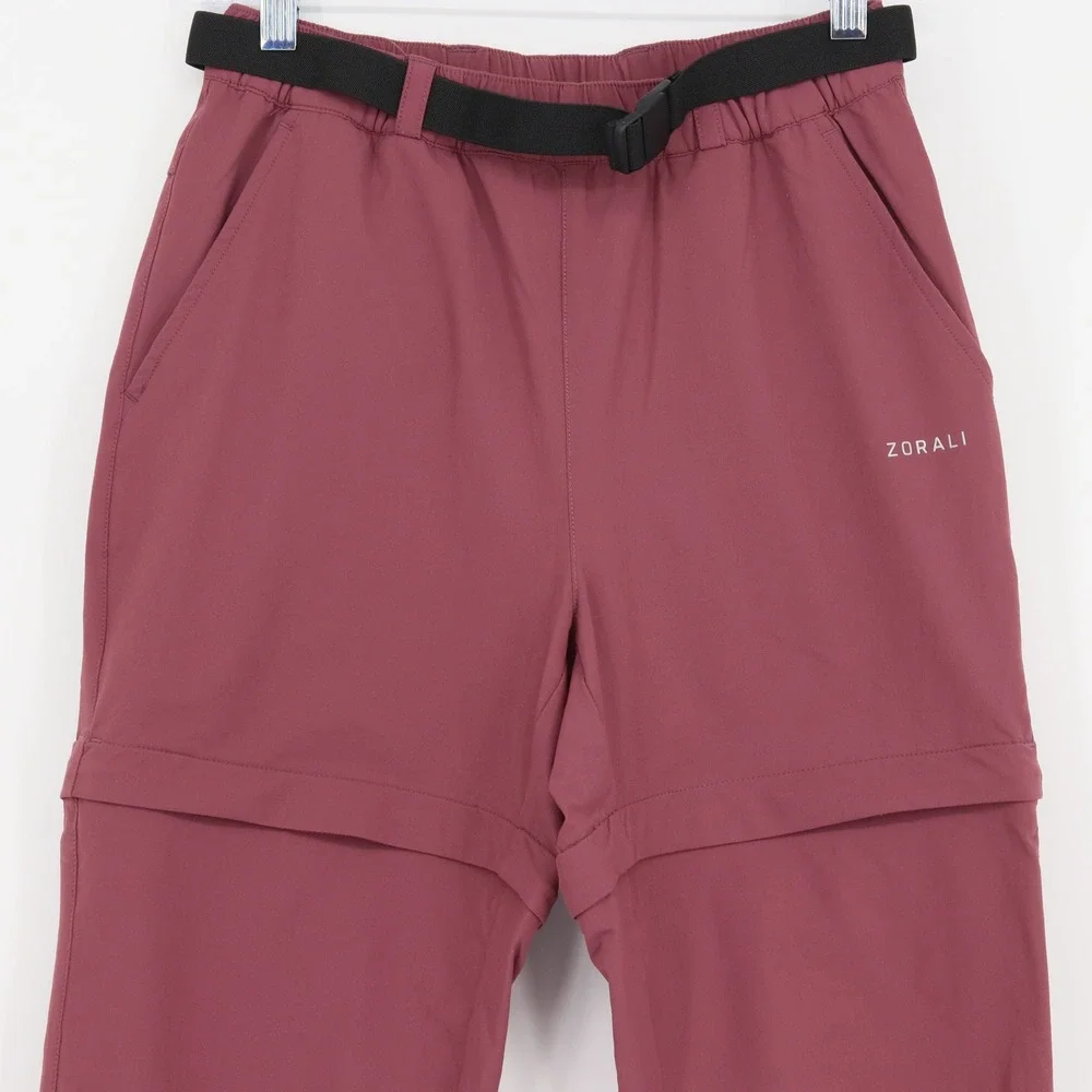 Zorali Women's Dusty Rose Convertible Hiking Pants Zip Off Shorts Size 6 Berry
